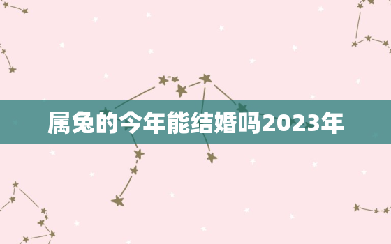 属兔的今年能结婚吗2023年，属兔的今年能结婚吗2020年