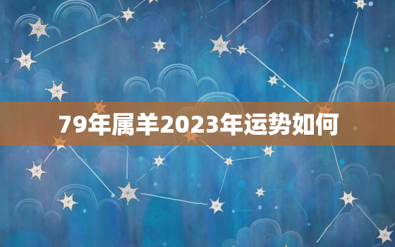 79年属羊2023年运势如何，79年属羊2023年运势如何男