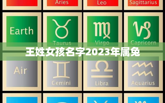 王姓女孩名字2023年属兔，2020年王姓女孩名