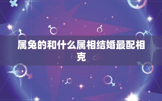 属兔的和什么属相结婚最配相克，属兔和什么属相适合结婚