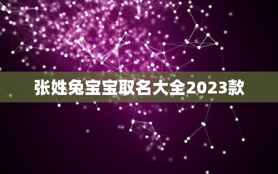 张姓兔宝宝取名大全2023款，张姓属兔