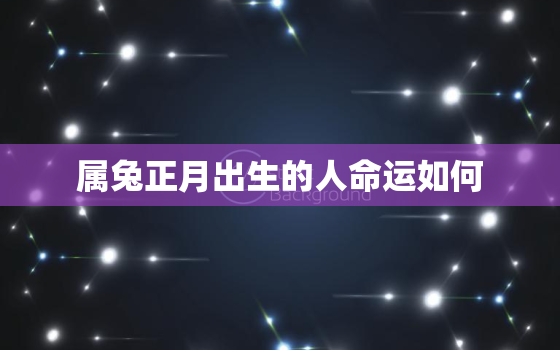 属兔正月出生的人命运如何，十兔
苦,哪个月份最苦