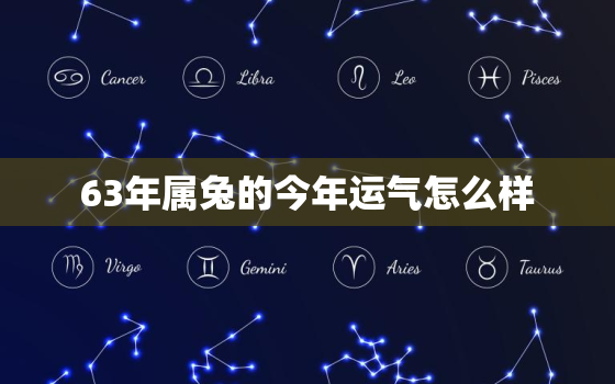 63年属兔的今年运气怎么样，63年属兔今年运势