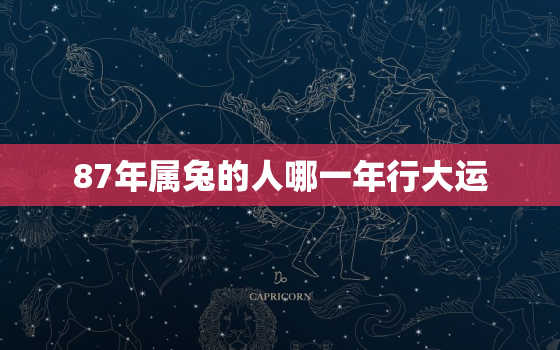 87年属兔的人哪一年行大运，87年属兔的哪年起大运