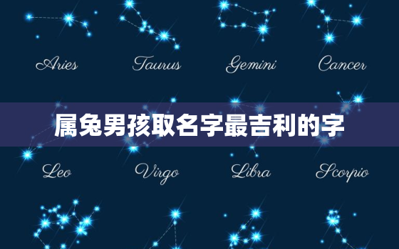 属兔男孩取名字最吉利的字，属兔男孩名字2021年名字大全