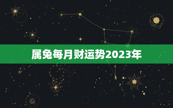 属兔每月财运势2023年，属兔人2023年财运