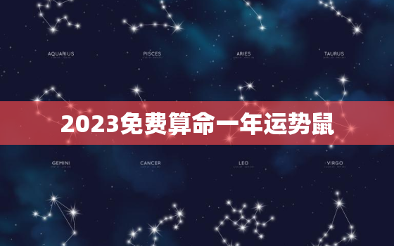 2023免费算命一年运势鼠，2023年运势测算免费