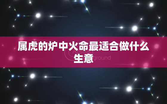 属虎的炉中火命最适合做什么生意，属虎的人炉中火命是什么意思