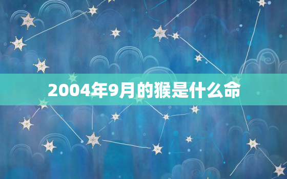 2004年9月的猴是什么命，2004年属猴9月是什么命