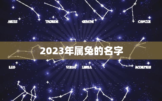 2023年属兔的名字，2023年属兔名字男