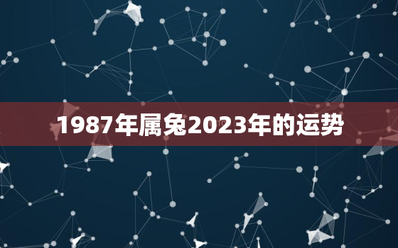 1987年属兔2023年的运势，87年属兔36岁有一灾