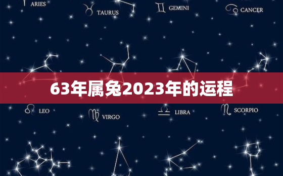 63年属兔2023年的运程，63年兔2o21年运势