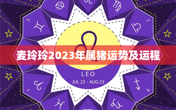 麦玲玲2023年属猪运势及运程，麦玲玲2022年属猪运程