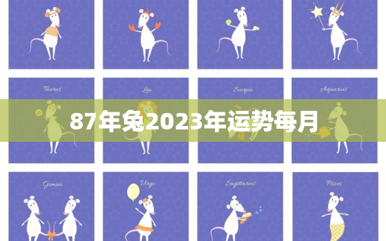 87年兔2023年运势每月，87年兔子在2023年运势怎么样