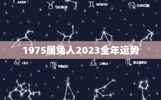 1975属兔人2023全年运势，1975属兔2023年47岁以后运气