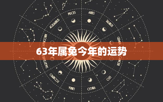 63年属兔今年的运势，63年属兔的今年财运