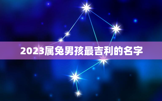 2023属兔男孩最吉利的名字，2023年属兔男孩最吉利的名字