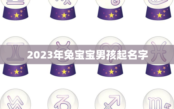 2023年兔宝宝男孩起名字，2023兔年男孩取什么名字好