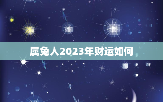 属兔人2023年财运如何，属兔人2023年运势及财运