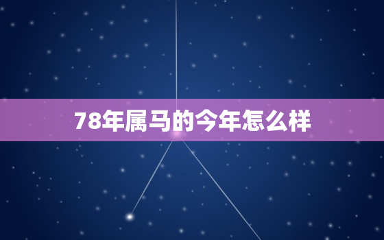 78年属马的今年怎么样，78年属马人今年运程