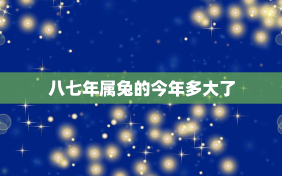 八七年属兔的今年多大了，八七年属兔的今年多大了啊