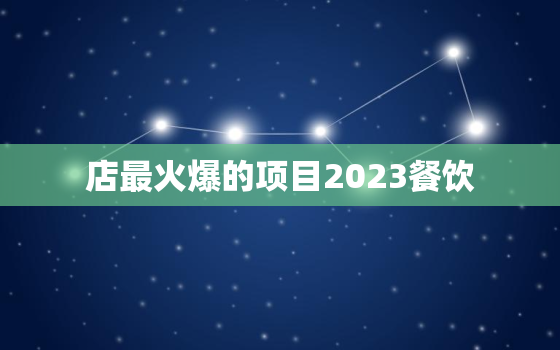 店最火爆的项目2023餐饮，今年最火餐饮