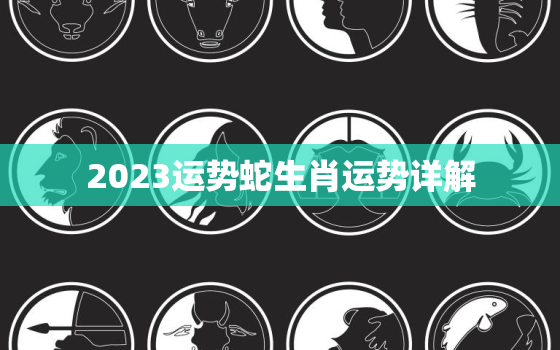 2023运势蛇生肖运势详解，2023蛇人运势