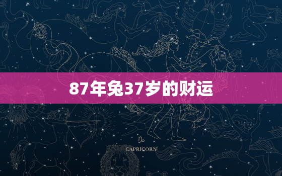 87年兔37岁的财运，87年属兔37岁运势走向