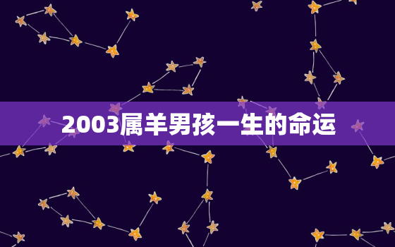 2003属羊男孩一生的命运，2015属羊男孩名字最佳字