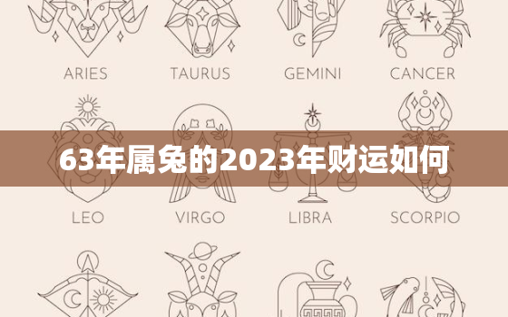 63年属兔的2023年财运如何，63年兔在2021年财运