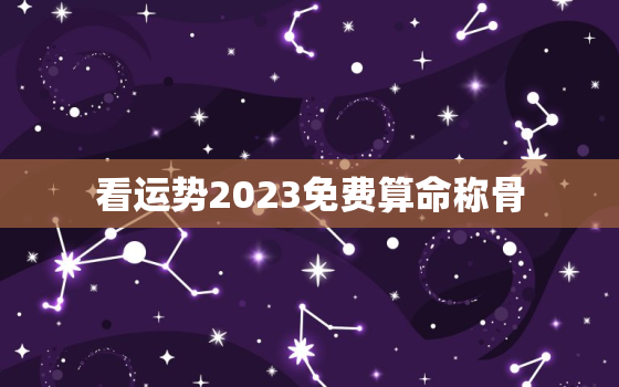 看运势2023免费算命称骨，称骨算命2020年免费