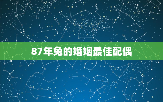 87年兔的婚姻最佳配偶，87年兔子最佳配偶