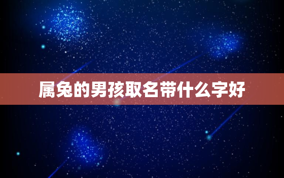 属兔的男孩取名带什么字好，属兔的男孩名字用什么字好