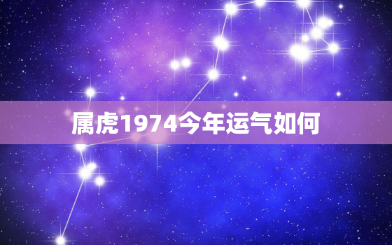 属虎1974今年运气如何，属虎1974女人今年命运