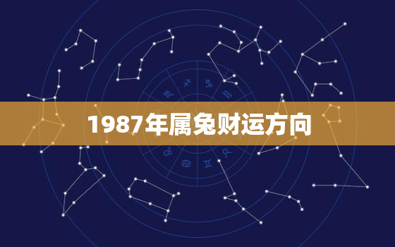 1987年属兔财运方向，1987属兔的财运方位