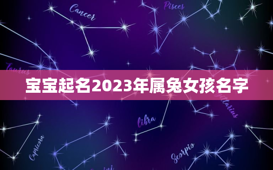 宝宝起名2023年属兔女孩名字，宝宝起名2023年属兔女孩名字怎么取