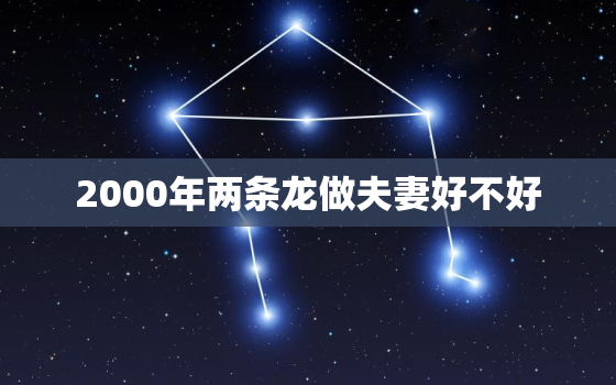 2000年两条龙做夫妻好不好，两个2000年都属龙的婚姻