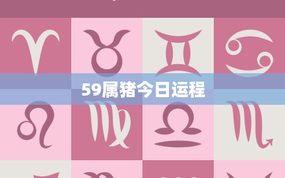 59属猪今日运程，59年属猪的运势和财运