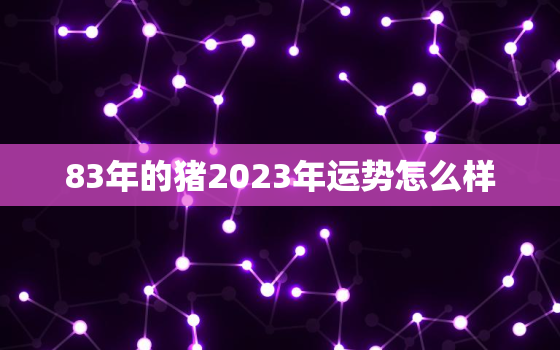 83年的猪2023年运势怎么样，83年猪2023年运势怎么样男会离婚吗