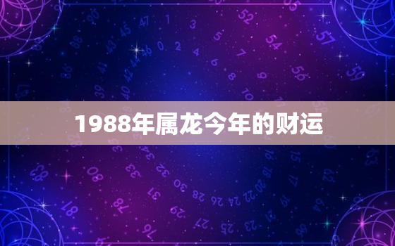 1988年属龙今年的财运，1988年属龙人2021年财运方向