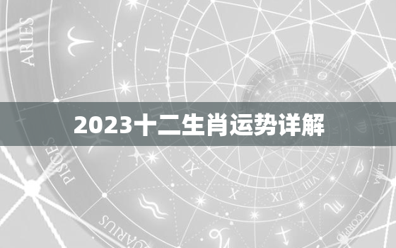 2023十二生肖运势详解，2023十二生肖运势详解