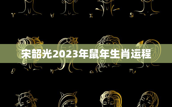 宋韶光2023年鼠年生肖运程，宋韶光2020年属鼠