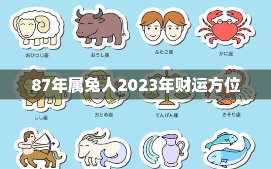 87年属兔人2023年财运方位，87年的兔在2023年的运势