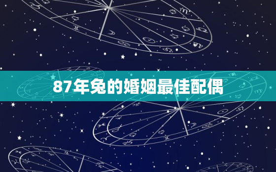 87年兔的婚姻最佳配偶，87年的兔婚姻怎么样