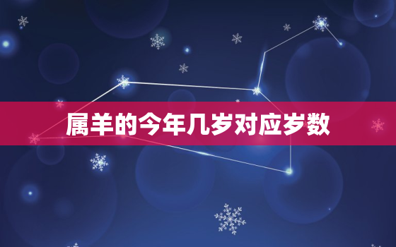 属羊的今年几岁对应岁数，属羊的今年几岁对照表