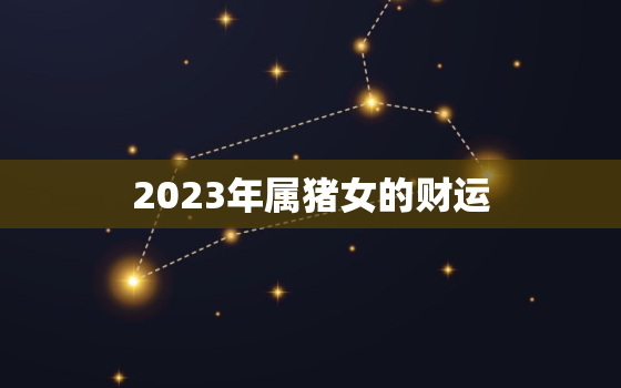 2023年属猪女的财运，2023年属猪女运势