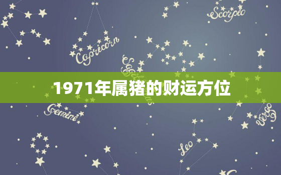 1971年属猪的财运方位，1971年生肖猪的有利方位