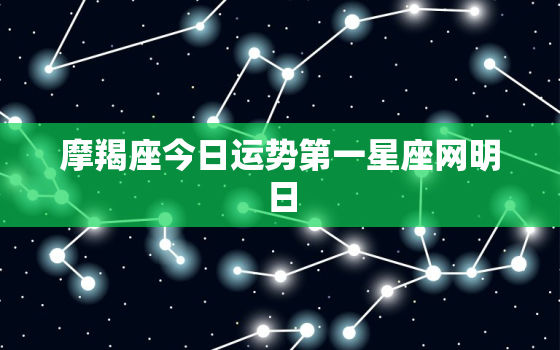 摩羯座今日运势第一星座网明日，摩羯座今日运势 算命先生