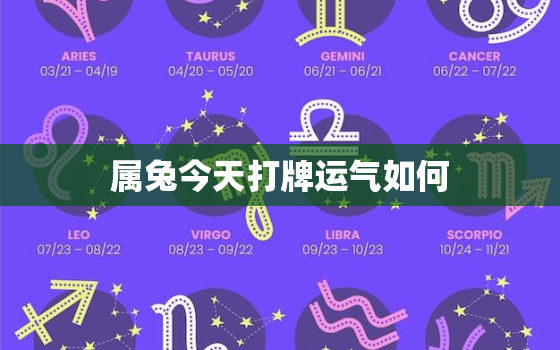 属兔今天打牌运气如何，属兔的今天赢钱方位