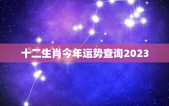 十二生肖今年运势查询2023，十二生肖今年运势查询2023年